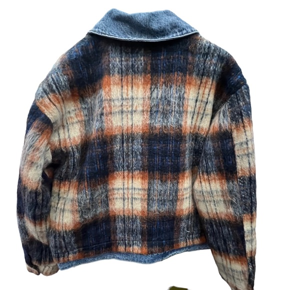 Pilcro plaid denim jacket Anthropologie new blue jacket - Picture 3 of 13